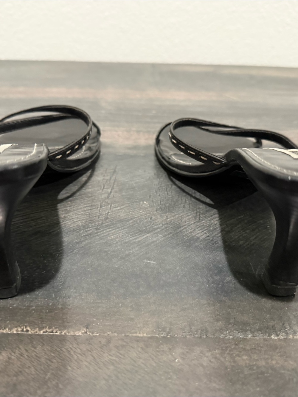 Steve Madden Black Strappy Mid-Kitten Heel Sandals - Picture 2 of 5